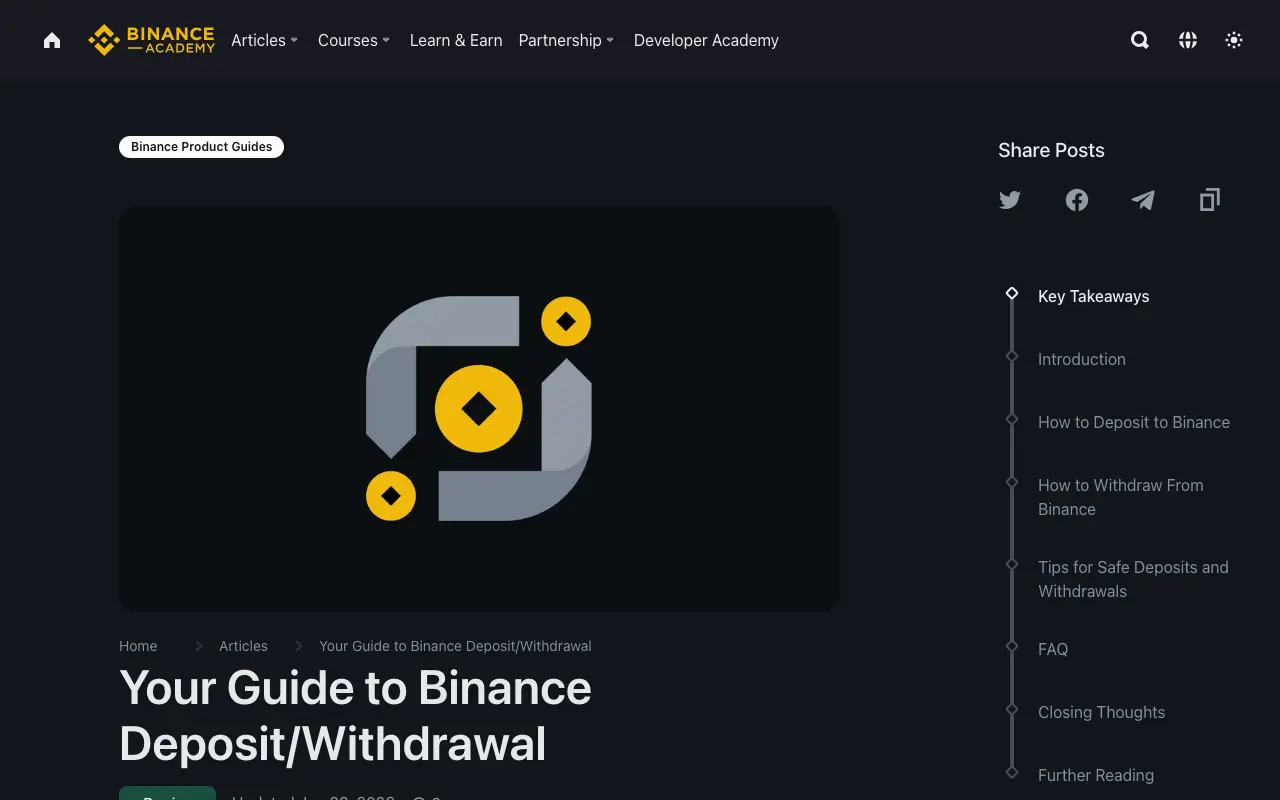 Guía oficial de retiros de Binance, con el flujo de retiro paso a paso