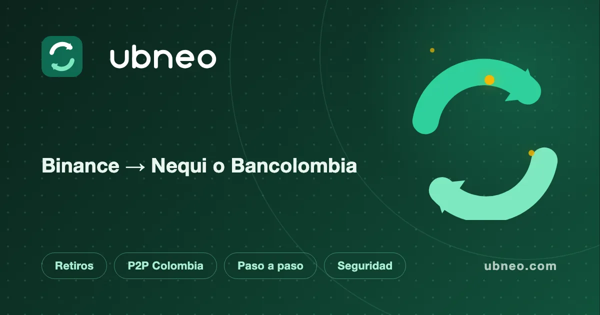 Cómo retirar dinero de Binance a Nequi o Bancolombia (2026)